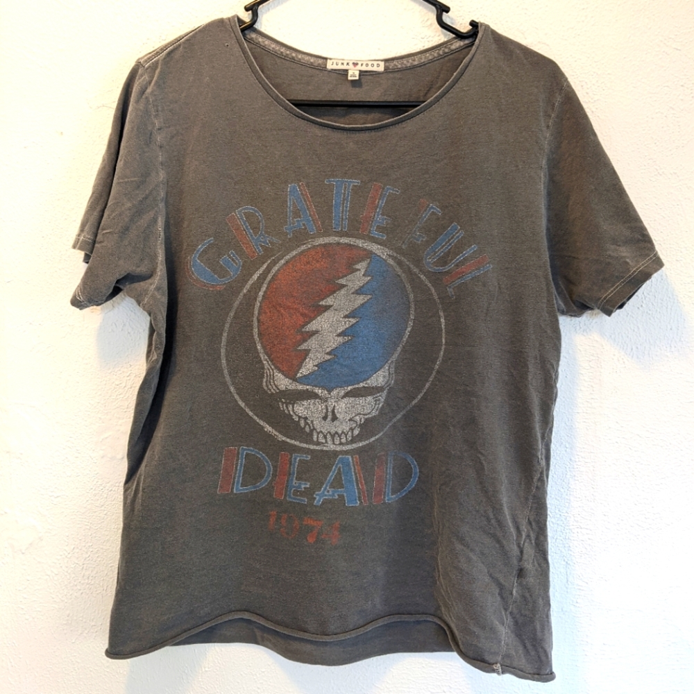 Retro Distressed Grateful Dead T Shirt Junk Food Jerry Garcia Deadhead